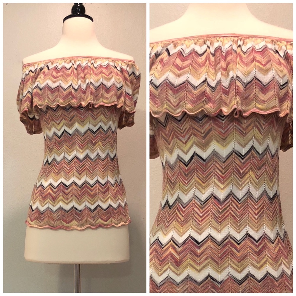 WHBM bare shoulder knit top